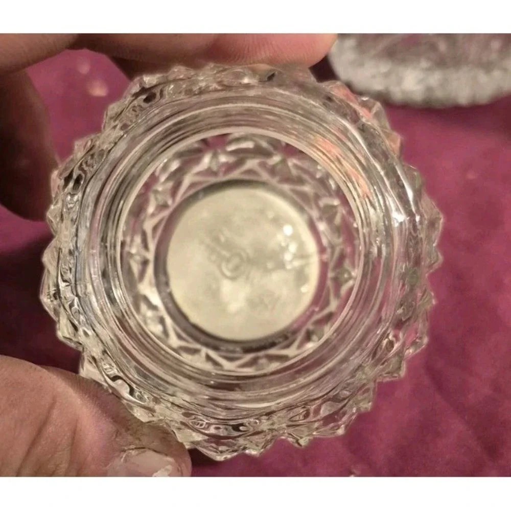 Vintage‎ Avon Crystal Facets Roses Roses Cologne Jar + Glass Decanter Vanity Set